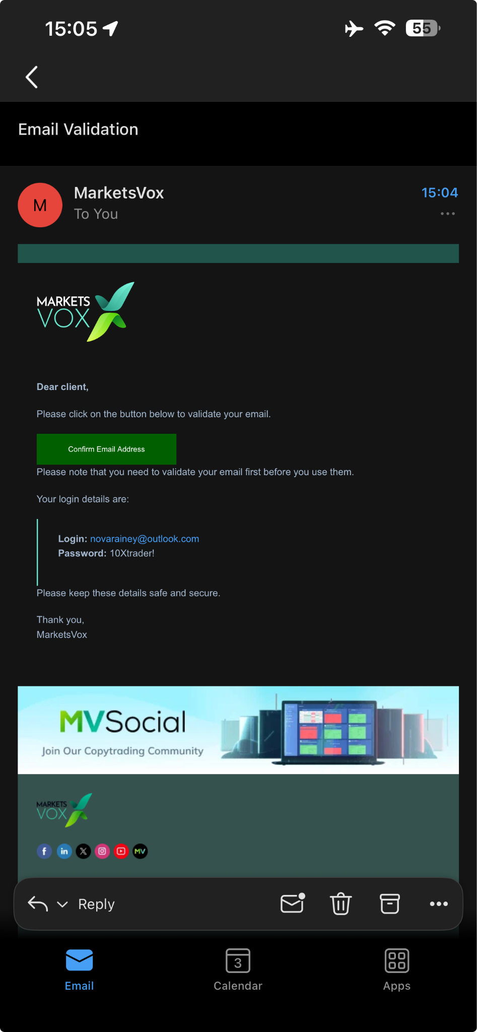 Validation email